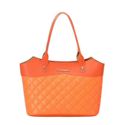 Stylish Quilted Tote Bag for Women with Elegant Embroidery Design and Spacious Interior