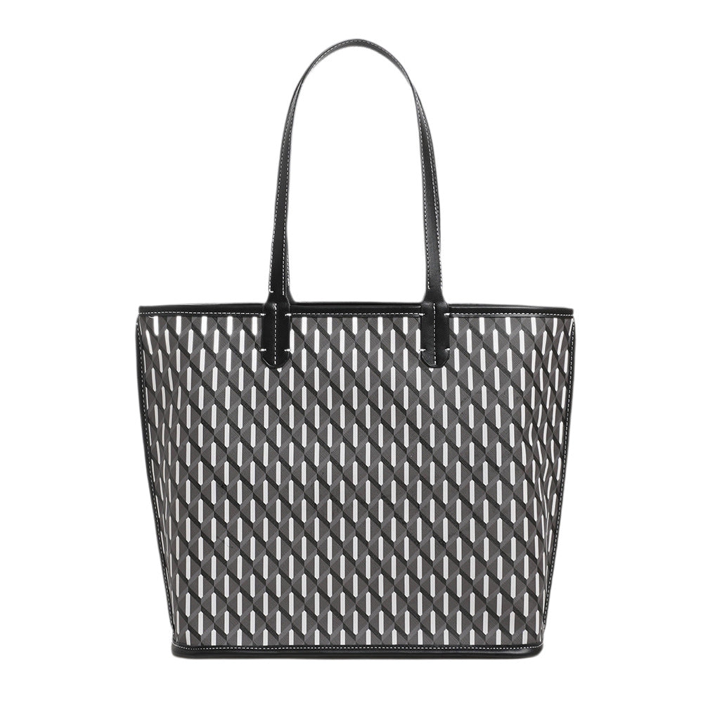 Women's Fashion Tote Bag New Large Capacity Shoulder Handbag Commute Minimalist Plaid Dog Teeth Bag