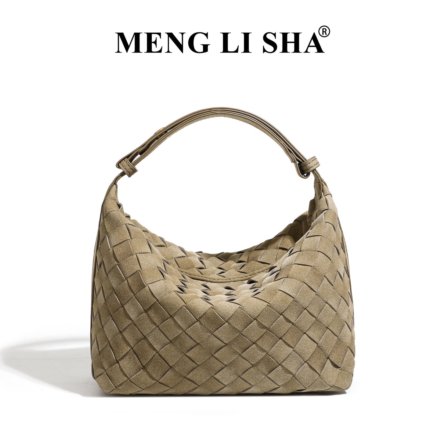 European and American New Suede Advanced Texture Woven Portable Lunch Bag Women's Fashion Simple Shoulder Crossbody Lunch Box Bag