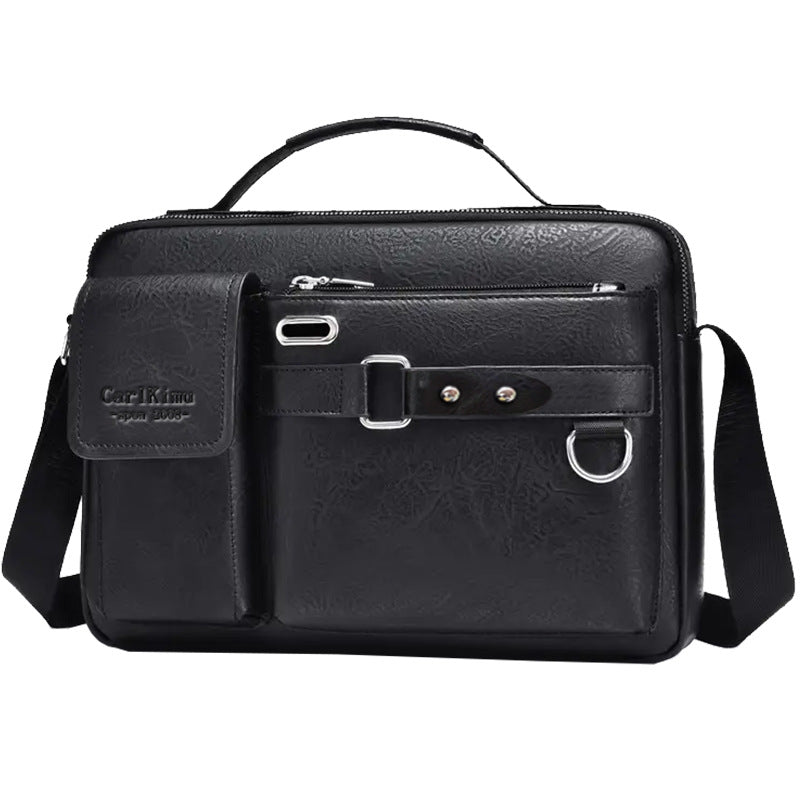 Men's Premium PU Crossbody Bag with Multiple Pockets for Business and Commuting