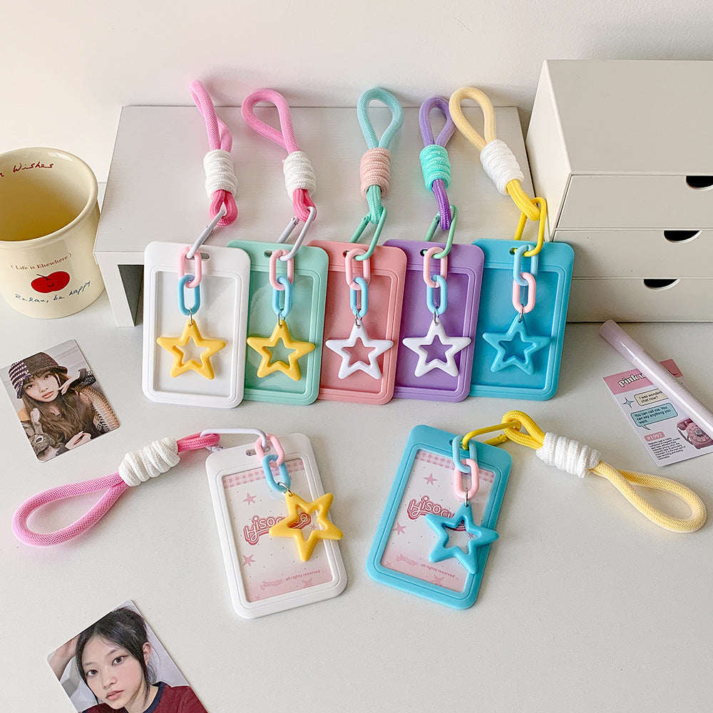 Sweet Star Pendant Card Holder Design Suitable for Card Daily Storage Fresh Girl Style Portable Card Holder