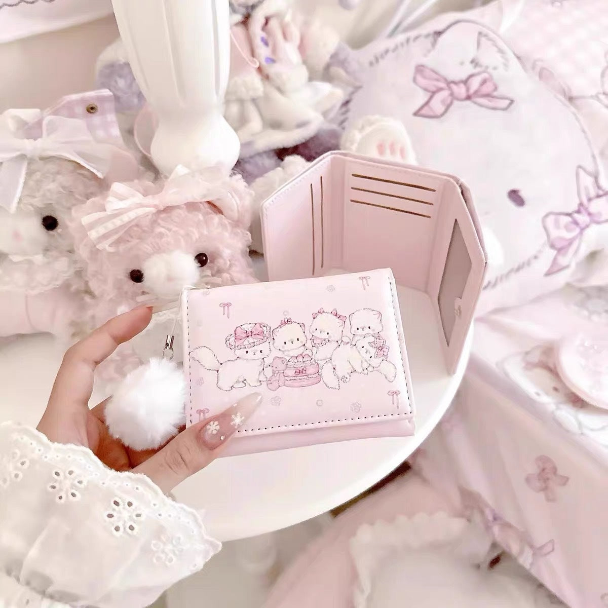 Original Design Three-Fold Wallet Tuantuan Cat Series Cute and Compact Large Capacity Multiple Card Slots Three-Fold Coin Purse Card Holder