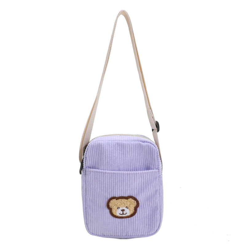 Nylon New Corduroy Small Square Bag Girls' Student Canvas Crossbody Cute Fashion Shoulder Bag