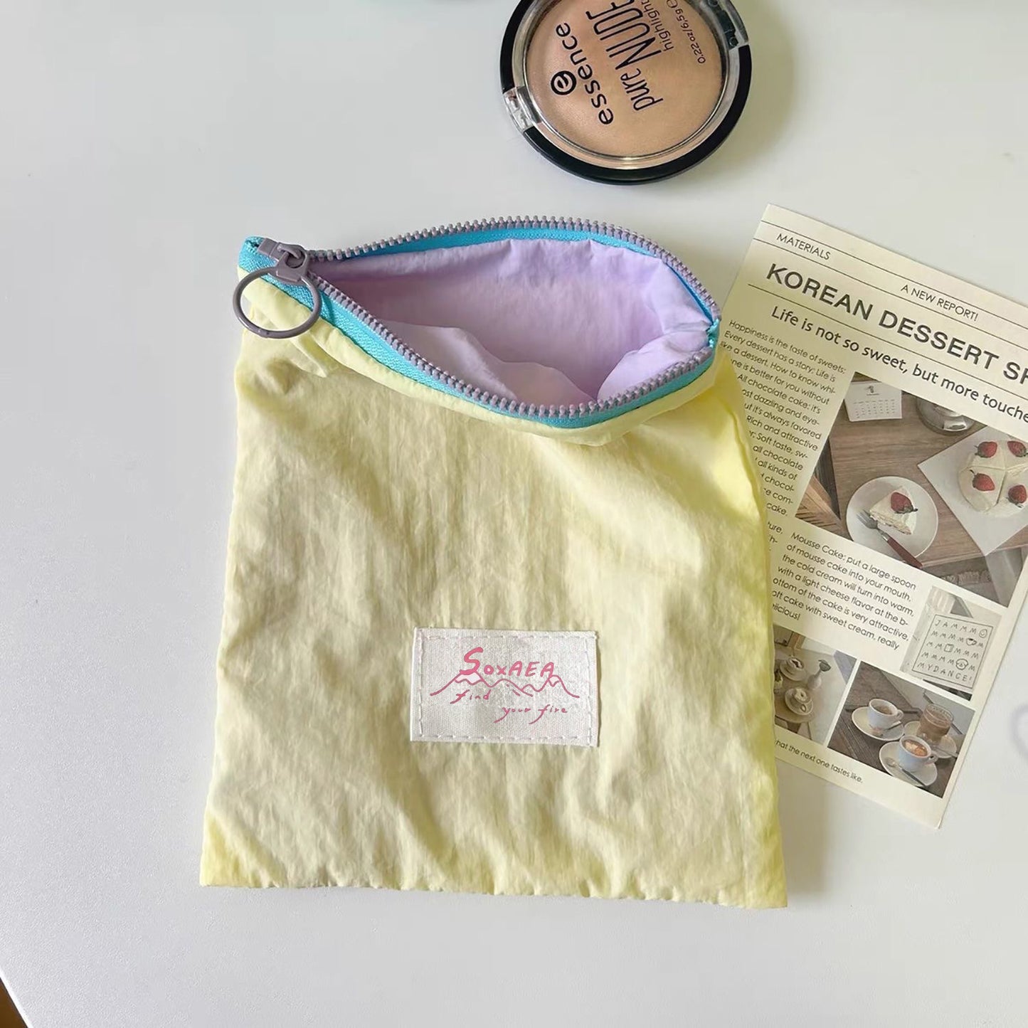 Portable Zipper Cosmetic Bag Simple Design Buggy Bag Thin and Practical Good-looking Cosmetic Storage