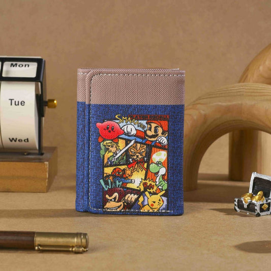 Women's Mario Wallet Cartoon Game Character Tri Fold Card Holder Lightweight Breathable Waterproof Fashion Design