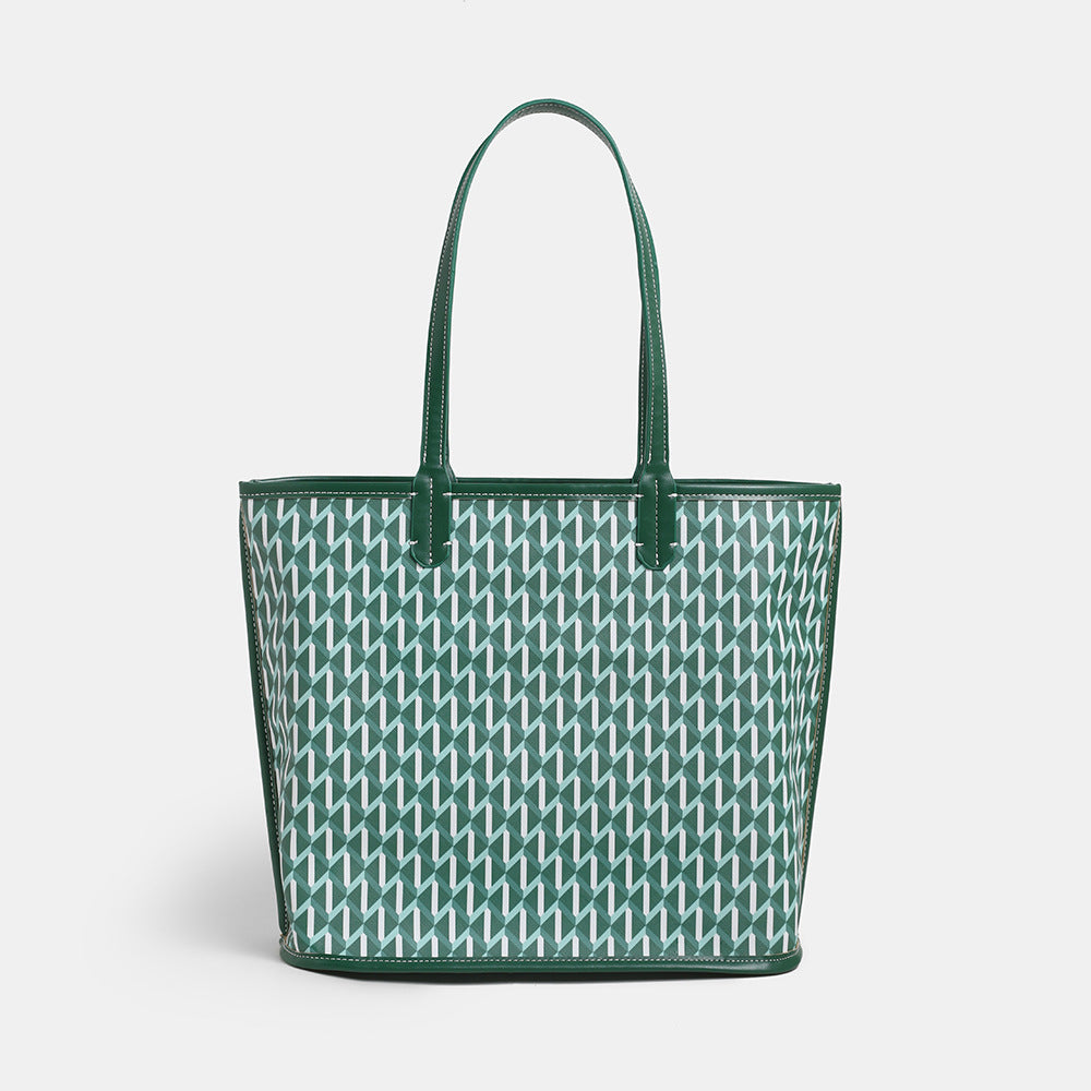 Women's Fashion Tote Bag New Large Capacity Shoulder Handbag Commute Minimalist Plaid Dog Teeth Bag