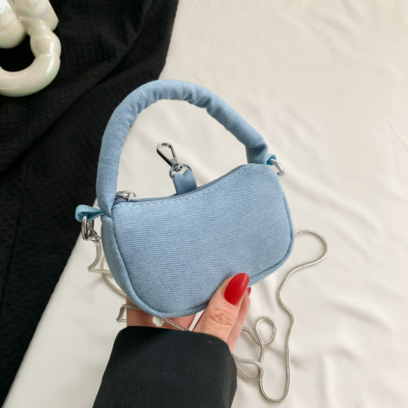 Mini Small Saddle Bag Crossbody Chain Handbags Women's New Korean Style Fashion Simple Lipstick Shoulder Bag