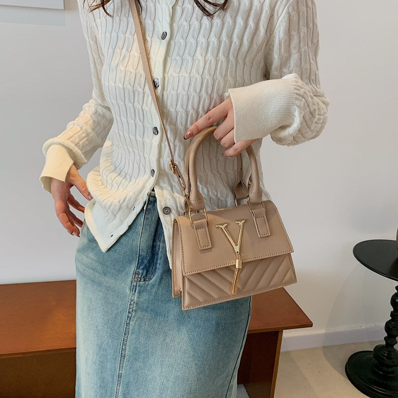 New Korean Style Casual Cool Portable Small Square Bag Fashion Simple Retro Fashion Trendy One-Shoulder Messenger Bag