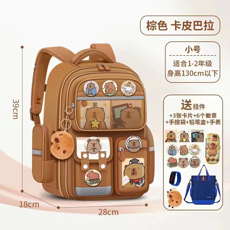 Cartoon Children's Schoolbag Burden-Reducing Spine Protection Large Capacity Breathable Waterproof