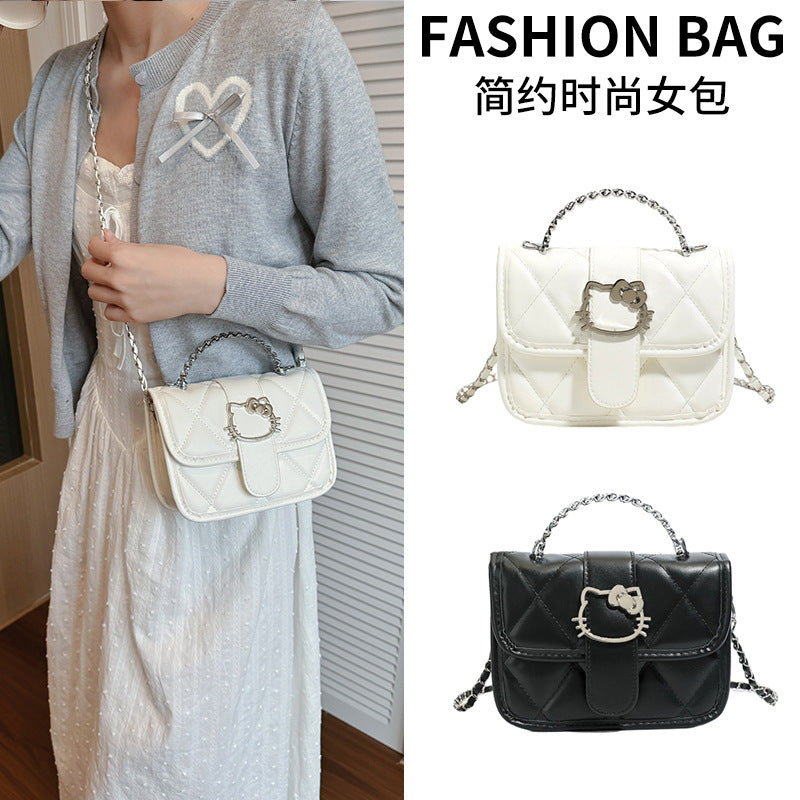 Fashion Mini Chain Messenger Bag Female Cute Cat Casual All-Match Daily Shoulder Bag