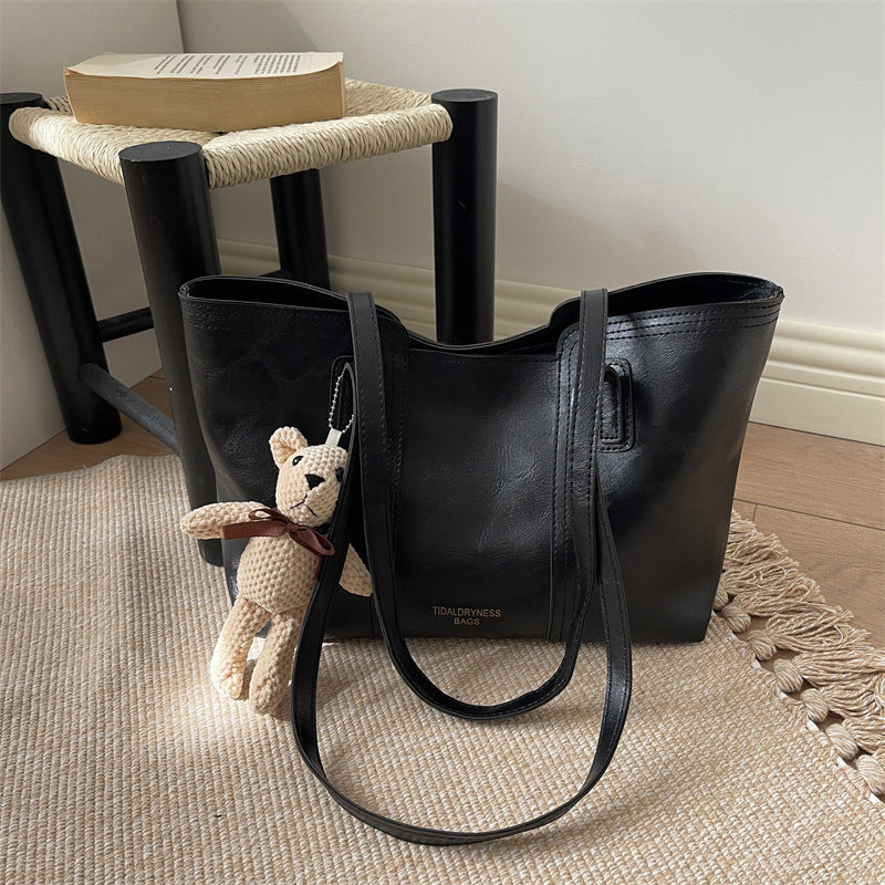 New Women's Large Capacity Casual Tote Bag Advanced Texture Shoulder Bag Commuter's All-Matching Fashion Item