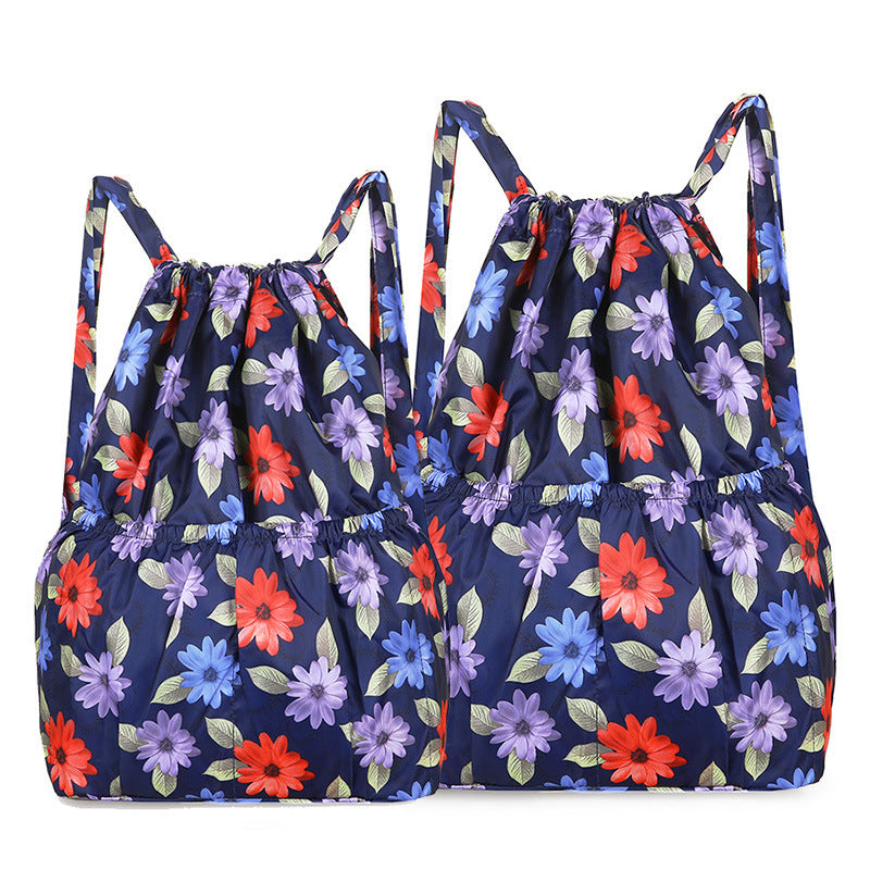 Women's Backpack Fashion Drawstring Backpack Hot Air Balloon Printing Lightweight and Large Capacity Suitable for Daily Travel