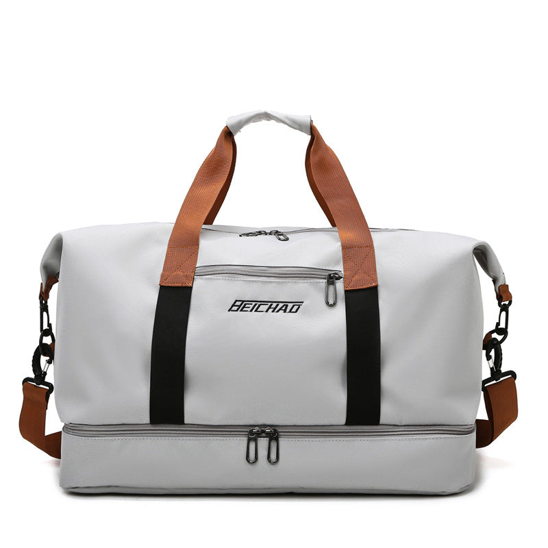 New Gym Bag Dry Wet Separation Large Capacity Independent Shoe Warehouse Business Trip Gym Bag Coverable Handle Travel Bag