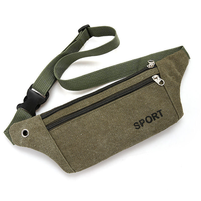 Canvas Mobile Phone Waist Bag Men's Durable Outdoor Sport Climbing Running Stall Bag