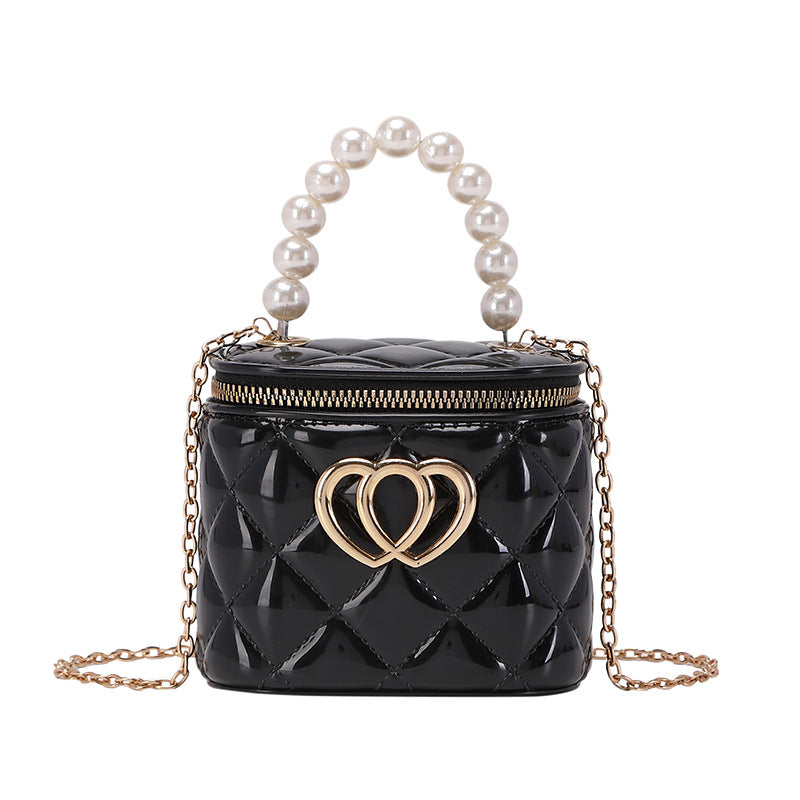 Fashion Mini Small Bag New Rhombus Bucket Gel Bag Pairs of Love Decorative Small Bag Shoulder Crossbody Women's Bag