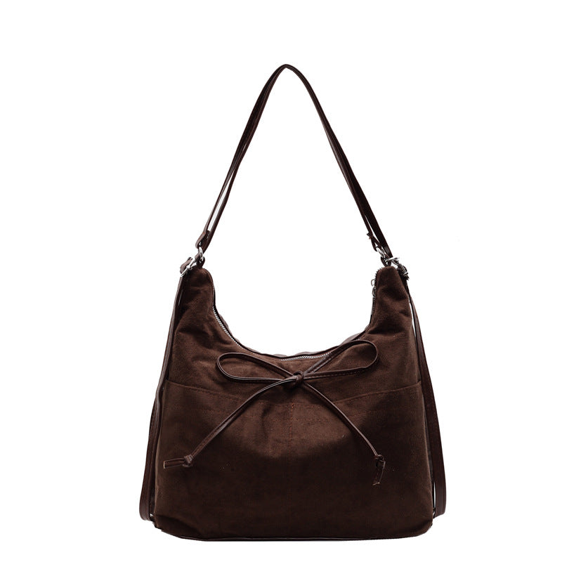 2025 New Fashion Women's Large Capacity Tote Bag with Drawstring Detail, Urban Minimalist Style for Daily Commute and Shoulder Carry