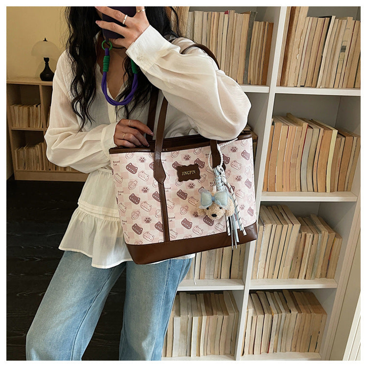 New Urban Simple Tote Bag Zipper Closure with Zipper Changing Bag and Mobile Phone Bag Daily Commuting Class Versatile Large Capacity Shoulder Bag