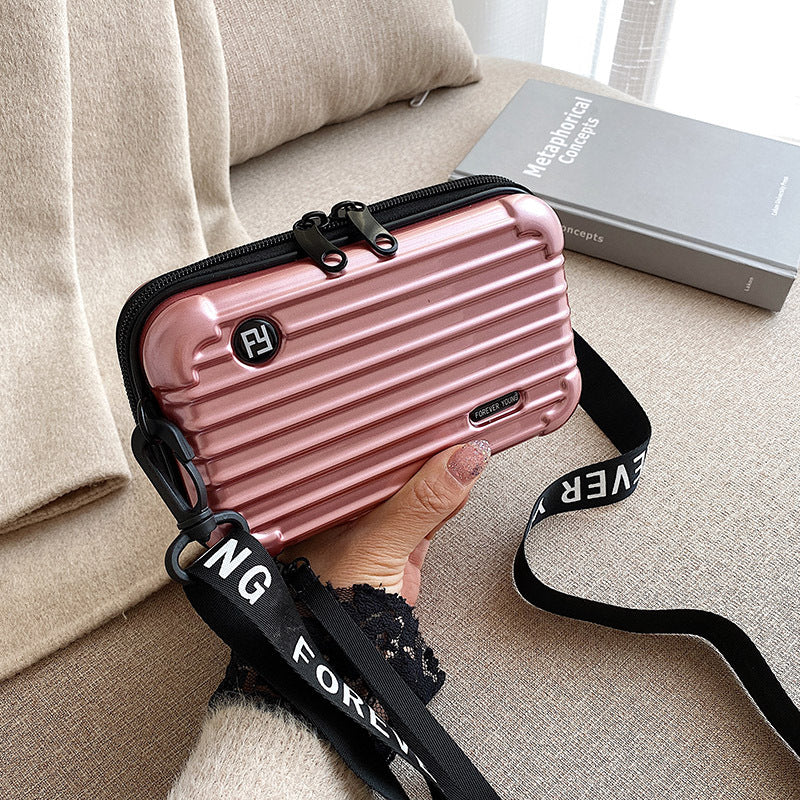 Stylish PC Hard Shell Cosmetic Bag with Adjustable Strap, Waterproof and Lightweight Travel Organizer for Everyday Use