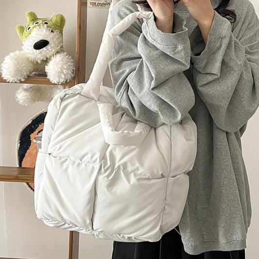 New Cotton-Padded Jacket Women's Korean-Style Large Capacity Fashion All-Match Shoulder down Bag Portable Tote Bag