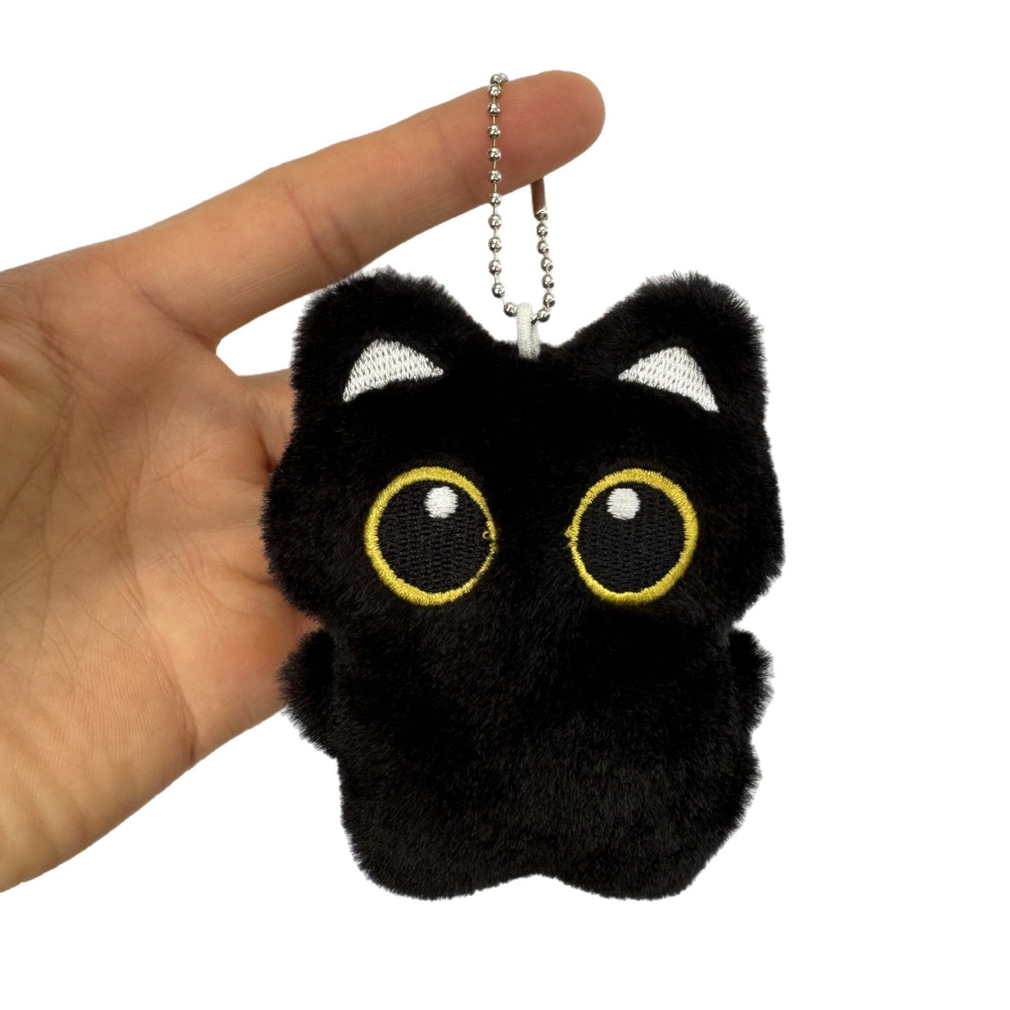 Cartoon Black Cat Doll Plush Doll Pendant Kitty Toy Ornaments Cute Gift Squeaky Bag Accessories