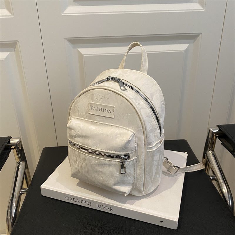Stylish Lightweight Backpack for Women, Casual Campus Fashion with Arc Shoulder Straps and Trendy Design