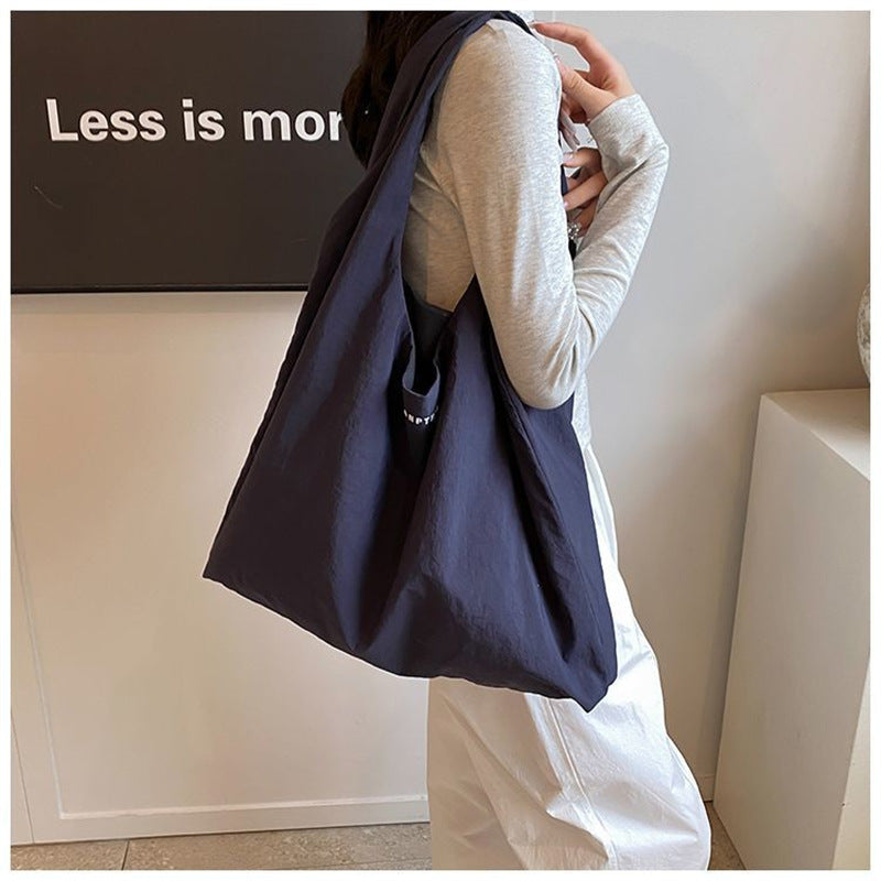 Summer Large Capacity Nylon Tote Bag for Women, Lightweight Quick-Dry Shoulder Bag with Multiple Pockets for Daily Use and Travel