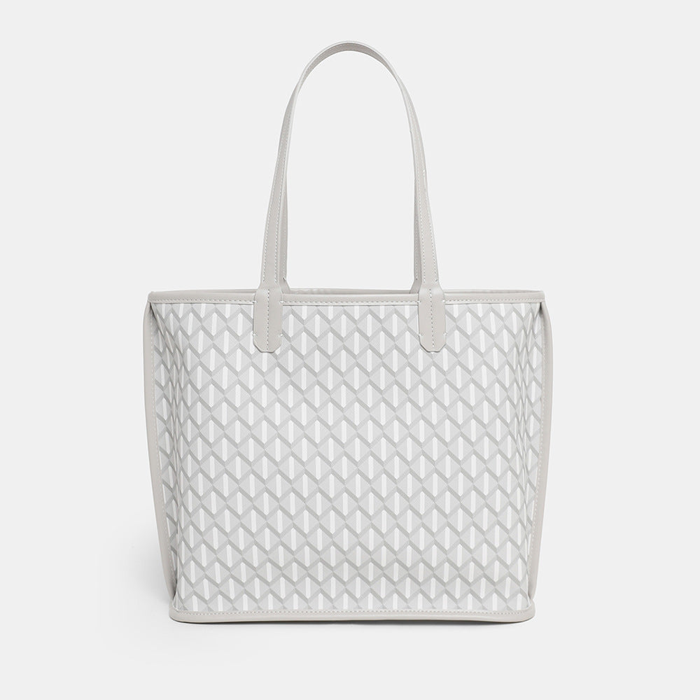 Women's Fashion Tote Bag New Large Capacity Shoulder Handbag Commute Minimalist Plaid Dog Teeth Bag