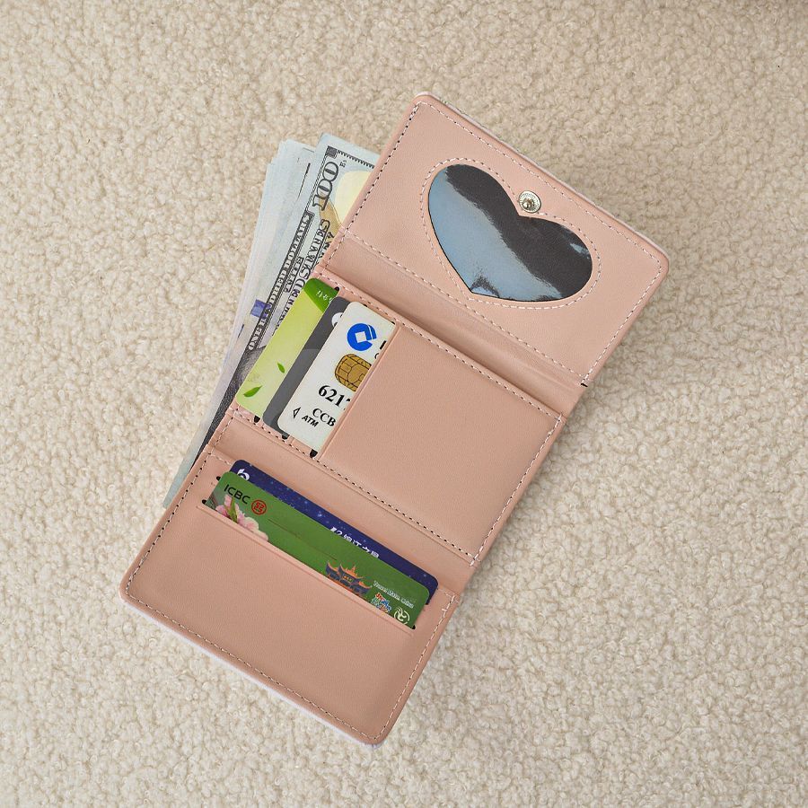 Cute Anime Cartoon Wallet for Women, Slim Three-Fold Design with Ballerina Theme, Lightweight and Multifunctional Daily Purse