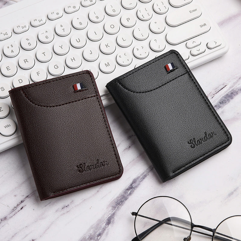 Wallet Men's Vertical Coin Purse Trendy Large Capacity Card Holder Ultra-Thin Document Package Student Carry-on Credit Card