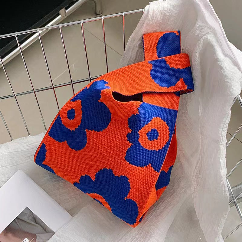 Vest Bag Women's Korean Knitted New Year Knitted Bag Hand Bag Knitted Oblique Bag