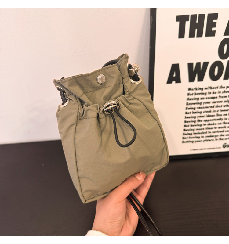 Casual Nylon Crossbody Phone Bag with Drawstring Closure, Lightweight and Stylish for Everyday Use