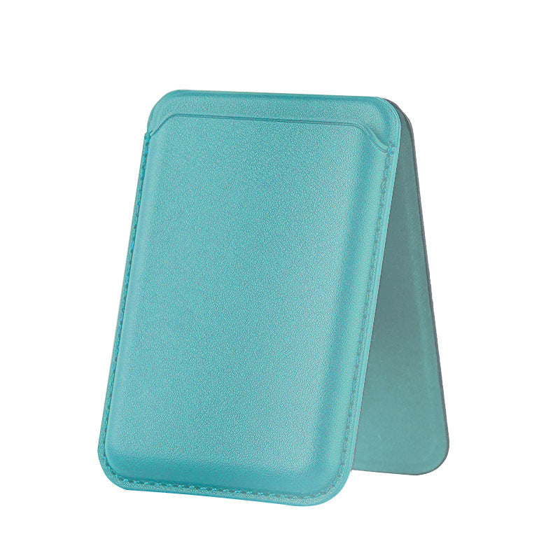 Magnetic Card Holder Stand for Apple 16Pro Max, Magsafe Strong-Magnet Phone A- Frame Stand with Card Slot Leather Case