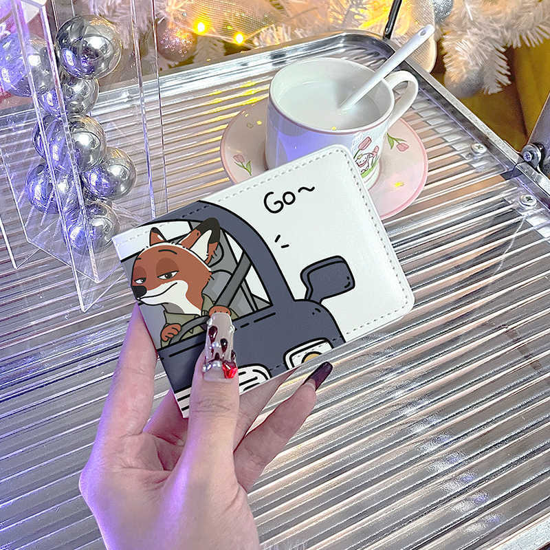 Women's Wallet Cartoon Certificate Holder Dual Card Position Design Driving License Driving License Protective Cover Childlike Animal Pattern Daily Practical