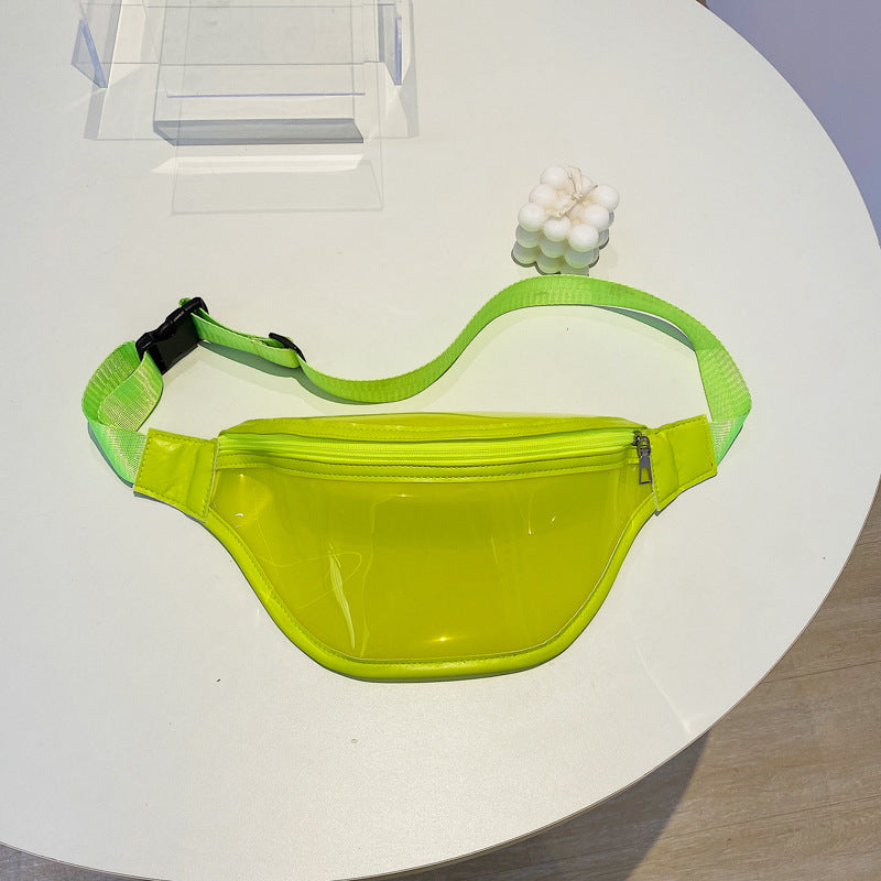 Transparent Chest Bag 2024 New Popular Fashion Lady Crossbody Tide PVC Solid Color Beach Gel Bag