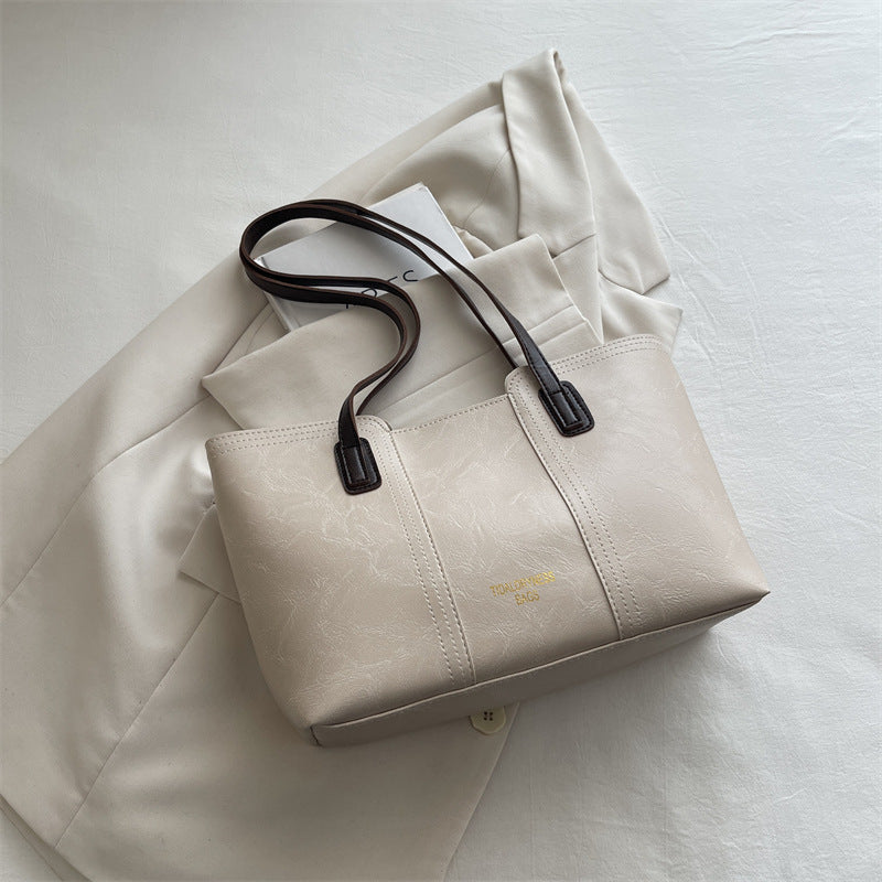 New Women's Large Capacity Casual Tote Bag Advanced Texture Shoulder Bag Commuter's All-Matching Fashion Item