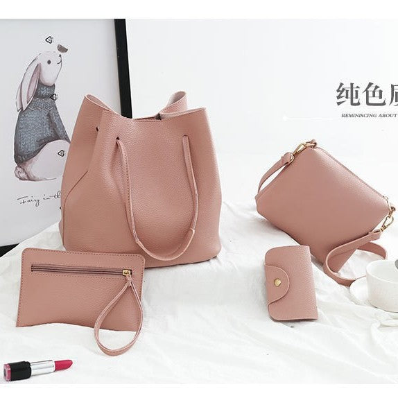 Stylish Four-Piece Bag Set for Women, Minimalist Design with Magnetic Closure, Perfect for Daily Use