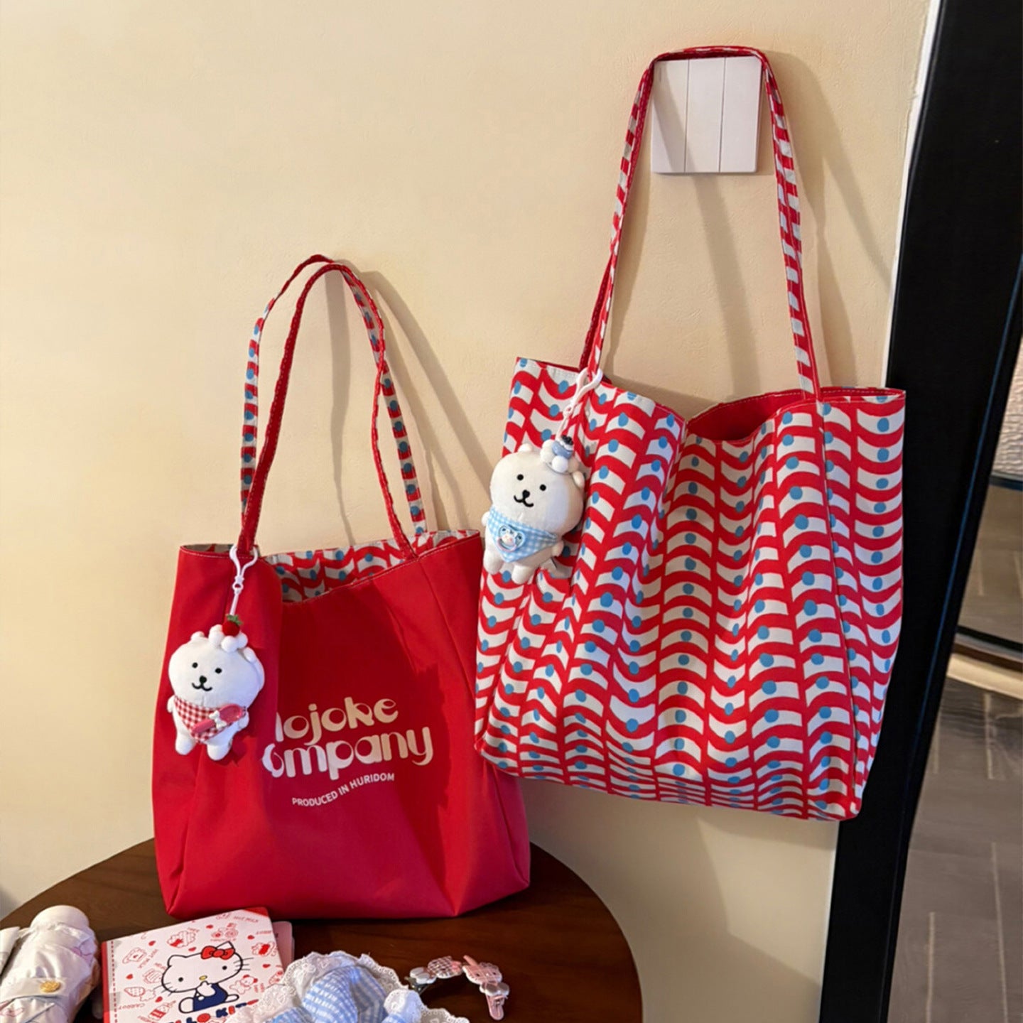 Women's Shoulder Bag Korean Tote Bag Duplex Printing Daily Commute Large Capacity Shoulder Bag