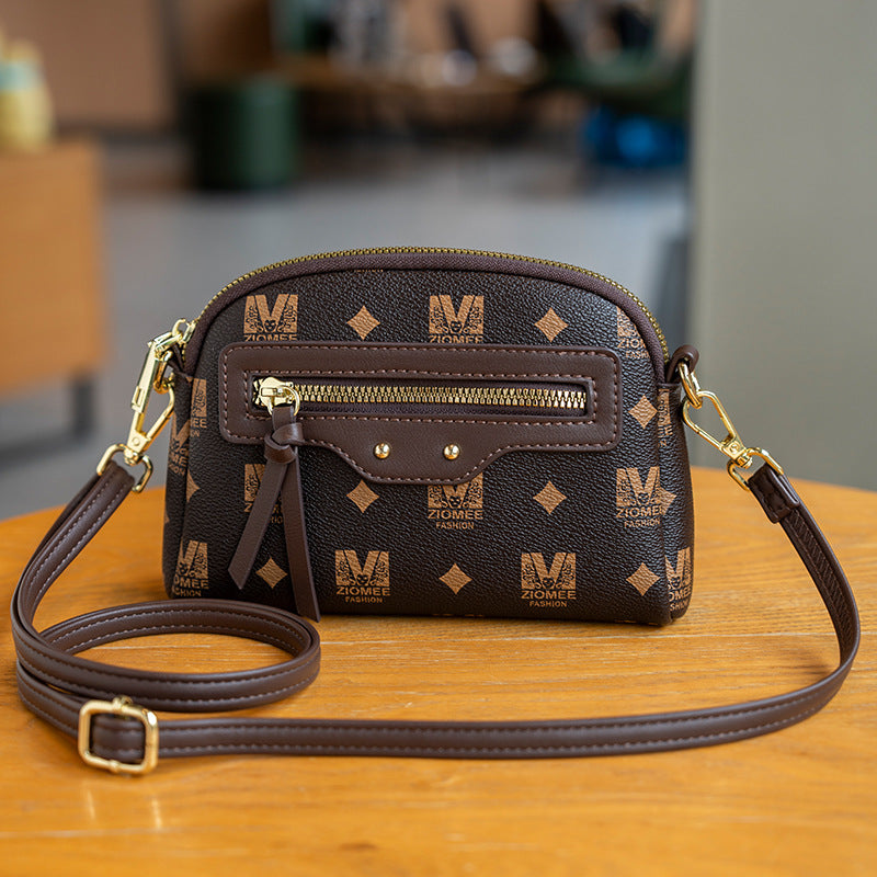 2025 New Fashion Checkerboard Shell Crossbody Bag for Women, Stylish Small Shoulder Bag with Zipper and Inner Compartment