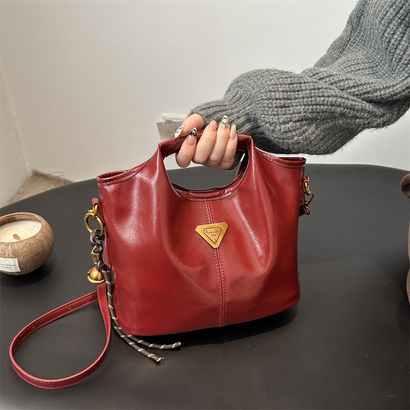 Vintage Tote Women's Summer New Commuter Large Capacity Shoulder Messenger Bag Mother and Child Bag