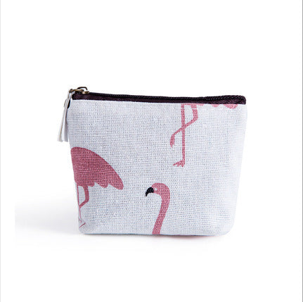 Cute Polar Bear Print Canvas Coin Purse for Women, Stylish Everyday Key and Card Holder with Zipper Closure