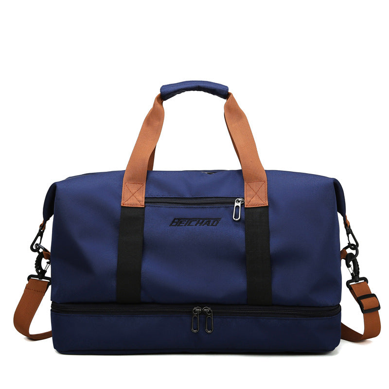 New Gym Bag Dry Wet Separation Large Capacity Independent Shoe Warehouse Business Trip Gym Bag Coverable Handle Travel Bag