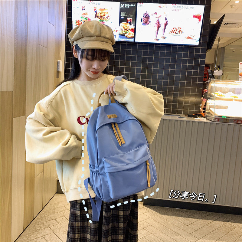 Simple Stylish Nylon Backpack for Students and Travel with Waterproof Design and Comfortable Ergonomic Back Panel
