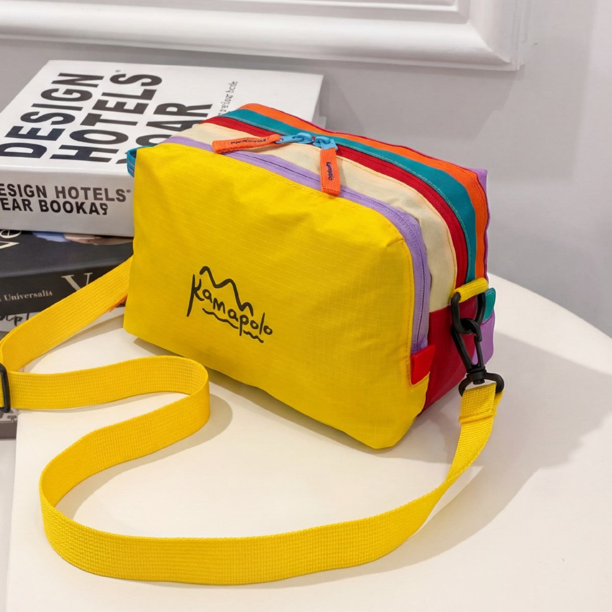 New Dopamine Color Matching Cosmetic Bag Multi-Zipper Design Portable Travel Toiletry Bag Unisex Fashion Practical