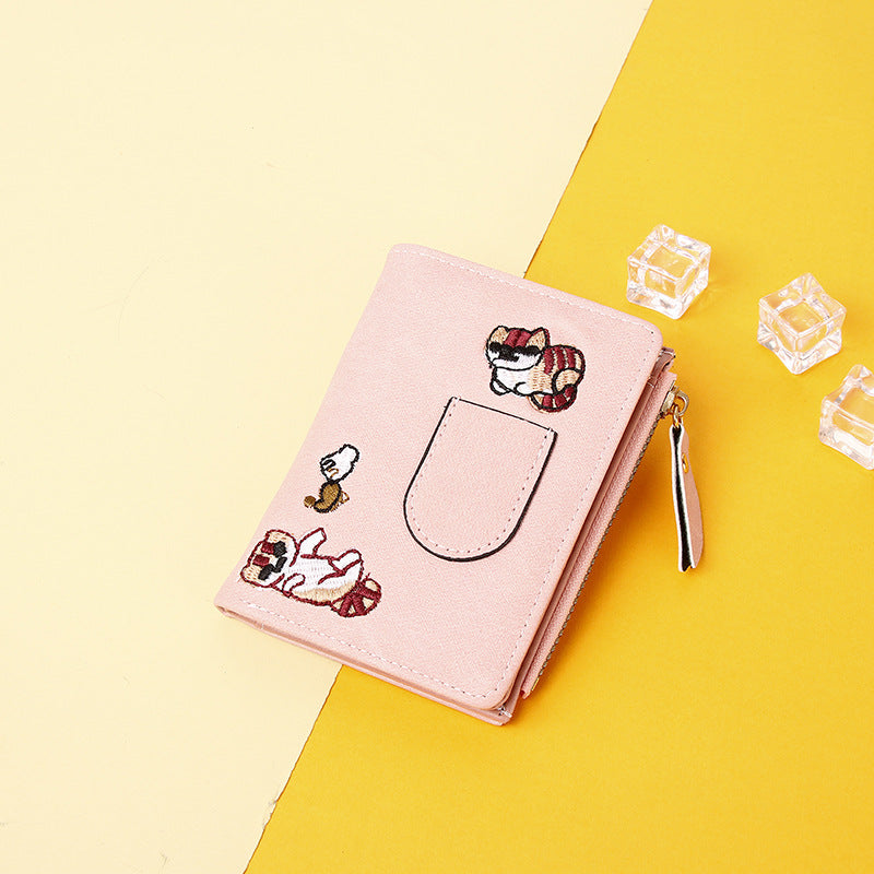 Cute Cartoon Kitten Wallet for Women Ultra-Thin Zipper Card Bag Strap Pocket Design Daily Fashion Matching Essential