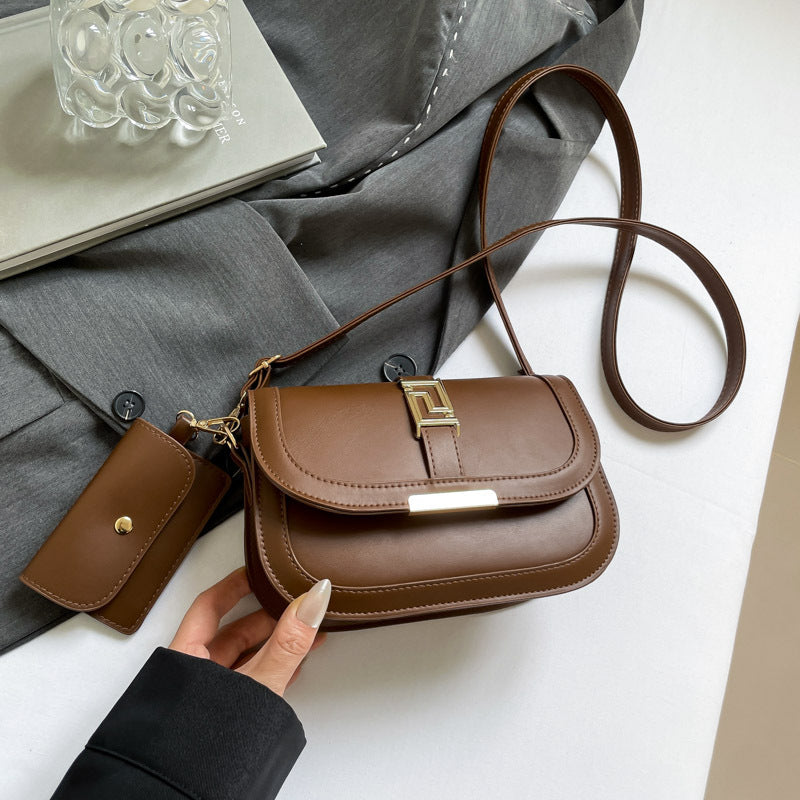 Simple Retro Patchwork Small Square Bag Women's Summer New Good-looking Fashion Korean Style Western Style Shoulder Messenger Bag