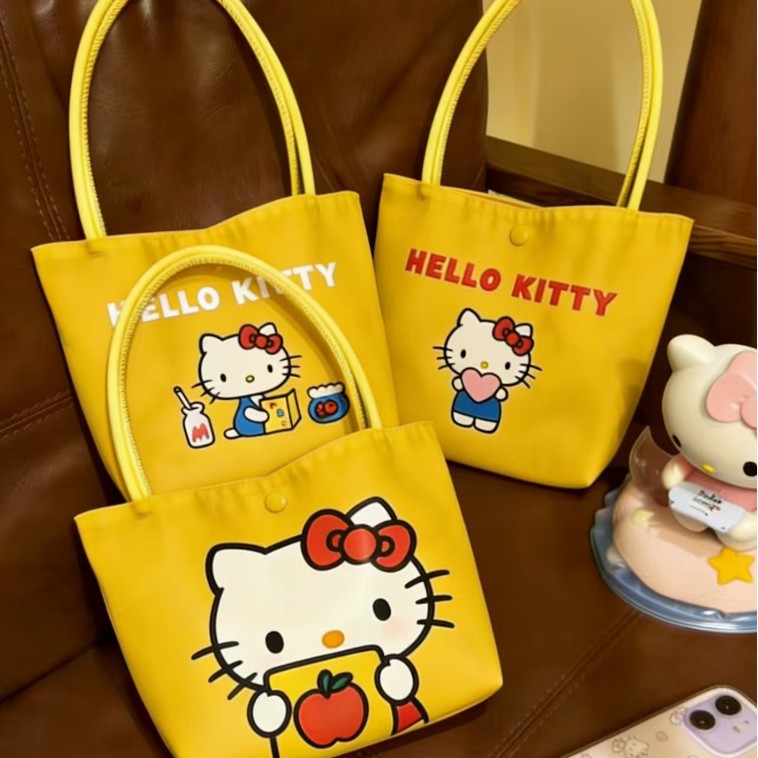 Cute Hello Kitty Tote Bag with Print Design, Perfect for Daily Use and Shopping