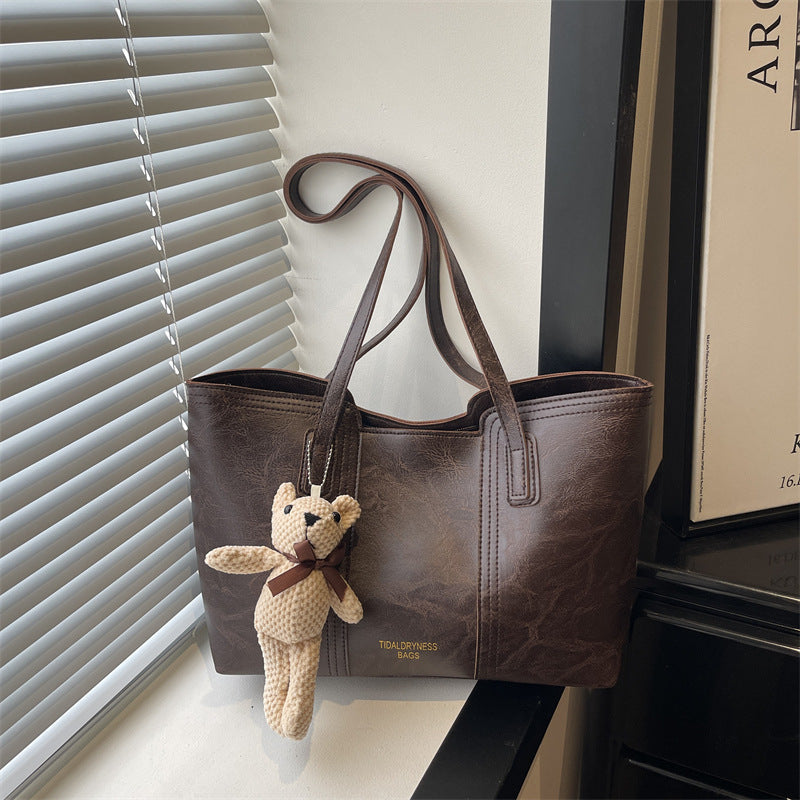 New Women's Large Capacity Casual Tote Bag Advanced Texture Shoulder Bag Commuter's All-Matching Fashion Item