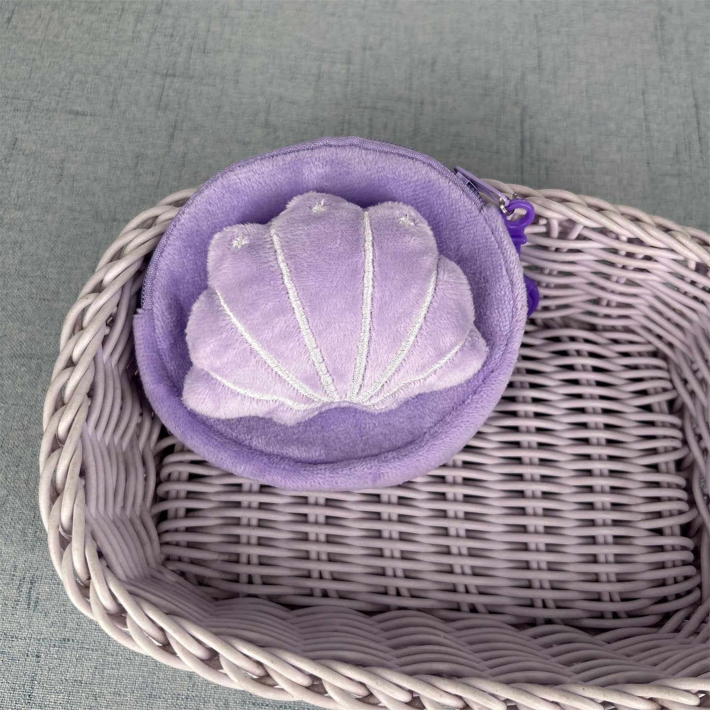 Cute Plush Shell Women's Coin Purse Pearl Design Children Daily Storage Small Bag Cartoon Hanging Ornaments