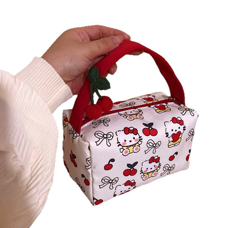Women's Cosmetic Bag Cute Cartoon Cosmetic Bag Cosmetic Bag with Handle Design Travel Daily Storage Practical