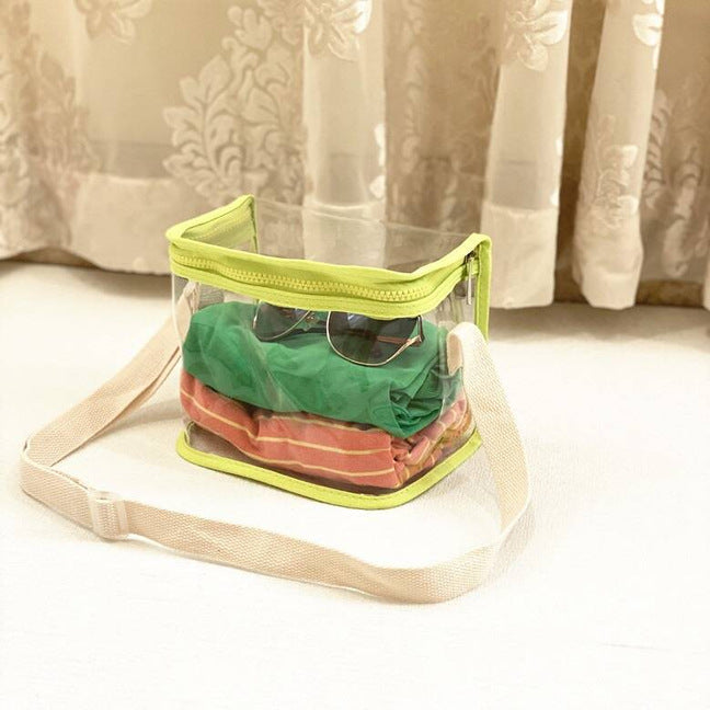 Transparent Waterproof Beach Bag with Cute Toys for Swimming and Travel - Perfect for Kids and Adults